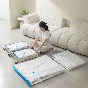 Thickened vacuum storage bags for clothes and quilts in a travel suitcase