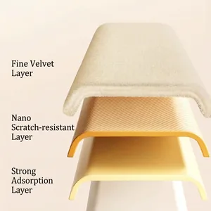 3-layer non-slip flocked pants hanger with durable velvet and scratch-resistant coating.