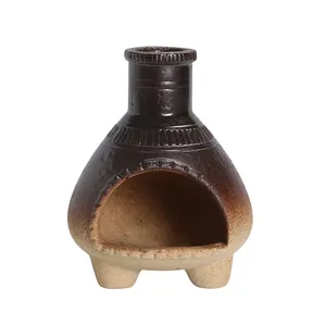 Bruciatore di incenso in ceramica per salvia e palo santo in gradiente marrone