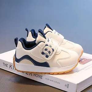 Cartoon Animal Toddler Shoes For Girls Breathable Anti-Slip Soft Sole Kids Sneakers Hook And Loop Spring Autumn Versatile Walking Shoes