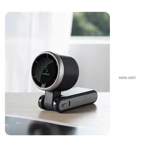 Detailweergave van draagbare donkergrijze hogesnelheidsventilator N607 met digitaal display