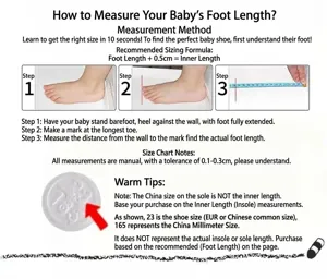 Detailed guide on how to measure baby's foot length for correct shoe size