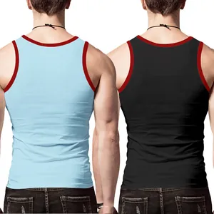 Détail de la vue arrière des débardeurs de sport côtelés et ajustés pour hommes