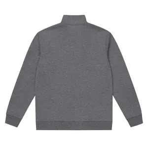 Vue arrière d'un sweat-shirt en polaire gris épais avec col montant et ourlet