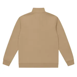 Vue arrière d'un sweat-shirt en polaire kaki lourd à col montant pour hommes sports