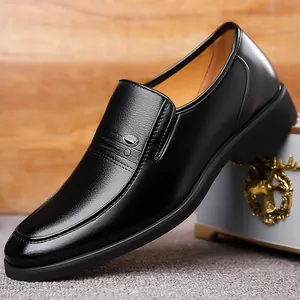 Men Business Formal Leather Shoes Microfiber Slip On Loafers Large Size Office Wear Resistant Non Slip Gentleman Dress Shoes
