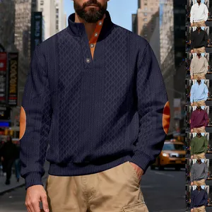 Vorderansicht eines Herren-Jacquard-Sweatshirts mit verschiedenen Farbvarianten