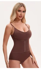 Women's professional high waist shapewear bodysuit with tummy control and hook-and-eye closure.