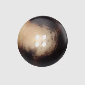 Premium round four-hole resin button featuring elegant tortoiseshell pattern for luxury coats