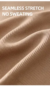 Macro detail of breathable ribbed seamless stretch fabric for shapewear bodysuit