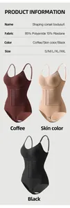 Detailed product information for shaping corset bodysuit with fabric and color options