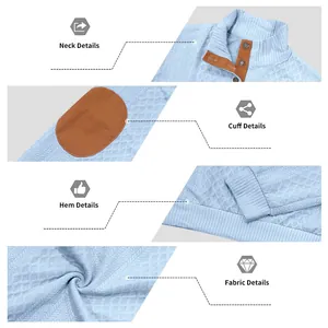 Detailansichten von Ausschnitt, Manschette, Saum und Strukturstoff des Herren-Sweatshirts