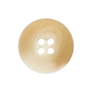 Premium beige resin button with four-hole design for clothing accessories