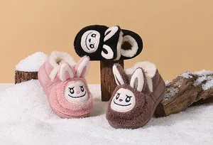 Cozy fleece-lined toddler winter boots featuring a cute cartoon monster ears design