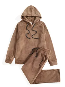 Men's Oversized Casual Fleece Hoodie And Pants Set Warm Winter Pullover Sweatshirt And Sweatpants Top And Bottom Outfits