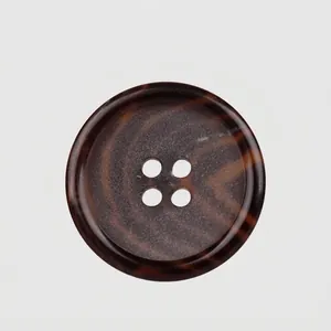 High-End Japanese Resin Buttons for Coats Suits 4-Hole Round Tortoise Shell Marble Pattern Buttons Clothing Accessories