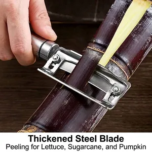 Heavy duty stainless steel adjustable peeler for sugarcane, pumpkin and hard skin vegetables