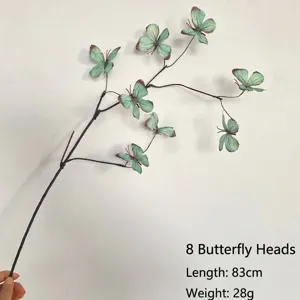 Detailansicht eines künstlichen Schmetterlingszweigs mit 8 Köpfen, 83 cm und 28 g.
