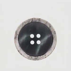 Japanese High-end Resin Buttons For Suits Coats Shirts 4-Hole Round Marble Pattern Decorative Sewing Buttons 15-23mm