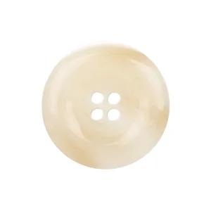 Premium cream resin button with four holes and natural marble texture for high-end clothing