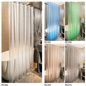 Cortina de ducha impermeable de PEVA con textura 3D, resistente al moho, gruesa y útil.