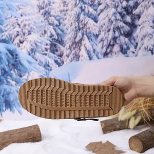 Close-up of the thick anti-slip rubber sole for women's winter snow boots with size 31