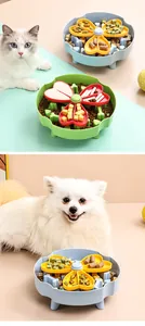 Anti-Schling-Napf für Haustiere mit Blumendesign, beugt Ersticken bei Hunden und Katzen vor.