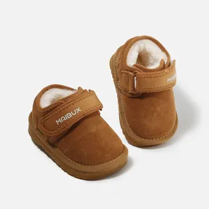 Bottes de neige marron pour bébé avec doublure polaire chaude et semelles antidérapantes