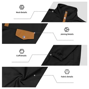 Detalles de la sudadera de forro polar Amekaji para hombre: cuello, puños y tejido.