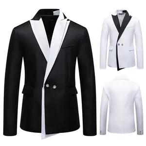 Men's slim fit contrast lapel blazer for business or formal wedding parties