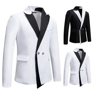 Modern slim fit men's blazer with contrast lapel for business and formal events