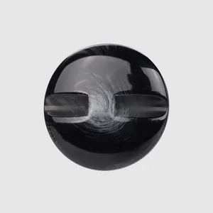 Bouton élégant en résine noire haut de gamme avec motif marbré blanc pour habits