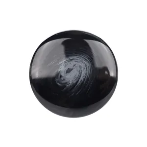 Bouton en résine rond noir haut de gamme à motif marbré pour manteaux et chemises