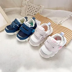 Baby Toddler First Walking Shoes Breathable Mesh Artificial Leather Functional Sneakers With Hook And Loop Closure For Kids
