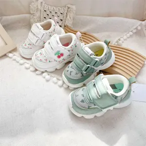 Lightweight toddler walking shoes with soft soles and adjustable velcro straps for kids