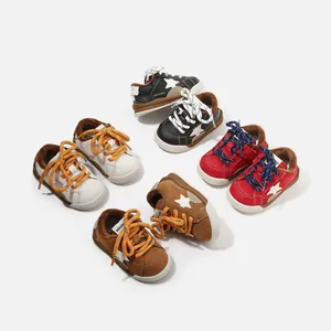Zapatos para caminar para niños con forro polar, zapatillas deportivas otoño invierno