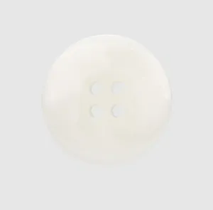 High-quality cream-colored resin button detail showing smooth texture and four holes