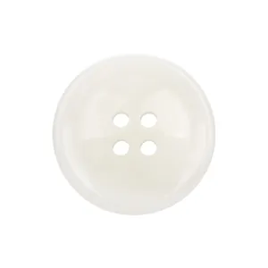 Premium white resin 4-hole round button for high-end clothing accessories