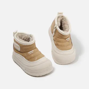 Botas de invierno gruesas para niños y niñas con forro de piel sintética y cremallera