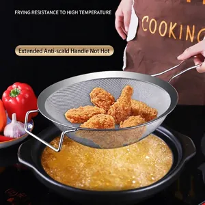Hochwertiger Edelstahl-Feinmaschen-Sieblöffel zum Frittieren und Filtern von heißem Speiseöl