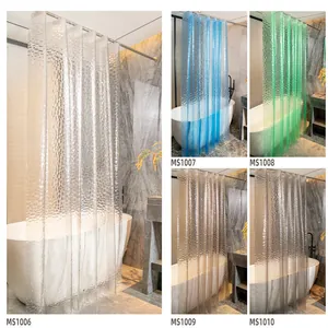 Cortina de ducha impermeable PEVA patrón de piedra 3D mampara de baño antimoho gruesa