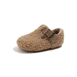 Ζεστά παπούτσια τύπου Birkenstock με επένδυση φλις για παιδιά και ρυθμιζόμενη αγκράφα