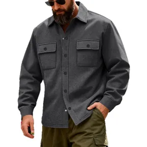 Veste de travail d'extérieur doublée polaire pour homme en gris anthracite d'hiver