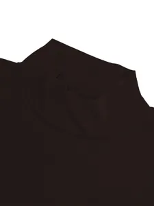 Close-up detail showing the refined mock neck collar of a men's slim fit stretch T-shirt.