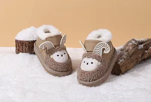 Cozy toddler winter boots featuring 3D cartoon sheep design with warm fleece lining