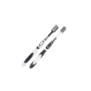 Set spazzolini professionali per adulti con setole a spirale medio-dure bianco e nero