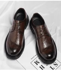 Chaussures Derby en cuir marron de qualité supérieure pour le travail ou les loisirs