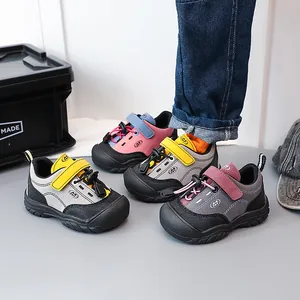 Korean Style Kids Sports Shoes Breathable Microfiber Hiking Sneakers For Boys Girls Non-slip Soft Sole Casual Outdoor Shoes