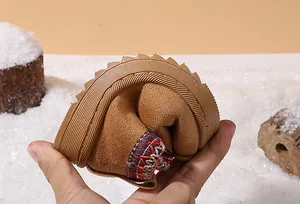 Detailed view showing the high flexibility of the soft sole on toddler snow boots