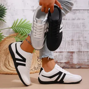 Comfortable women's retro breathable sneakers in white, silver, and black options
